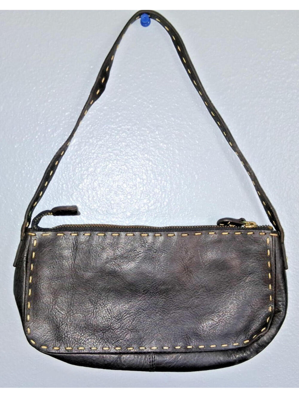 Black ADRIENNE VITTADINI Leather Small Purse with Dust Bag Handbag